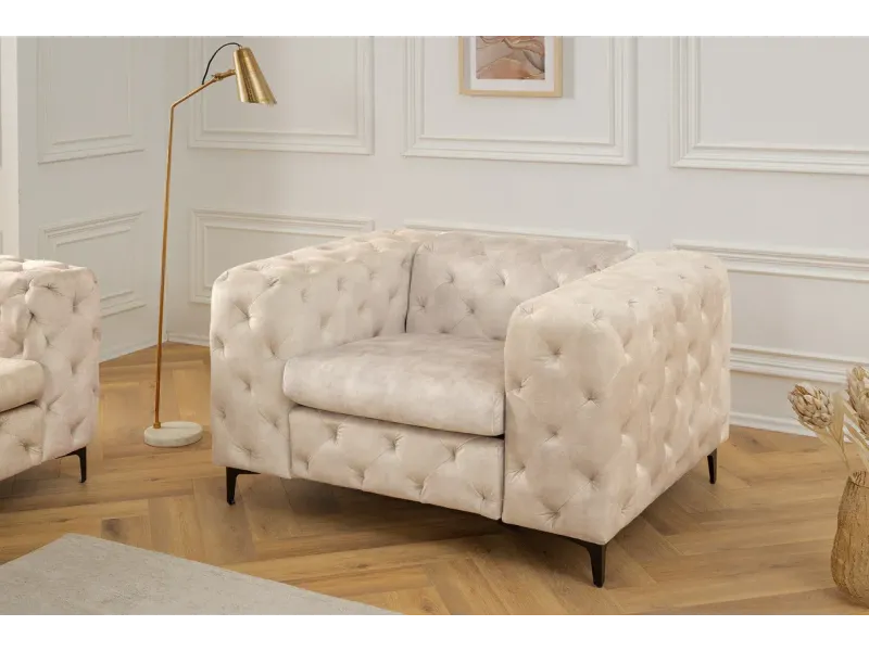 Fauteuil design royal baroque coloris gris antique en simili-cuir F...