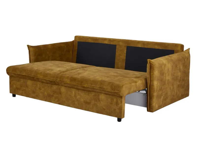 Canapé Marvelous velours jaune moutard 220cm pas cher