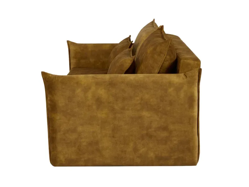 Canapé Marvelous velours jaune moutard 220cm pas cher