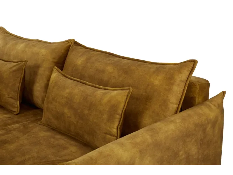 Canapé Marvelous velours jaune moutard 220cm pas cher