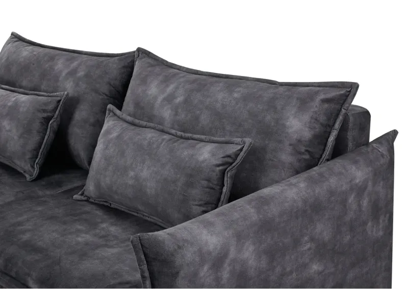 Canapé Marvelous velours jaune moutard 220cm pas cher