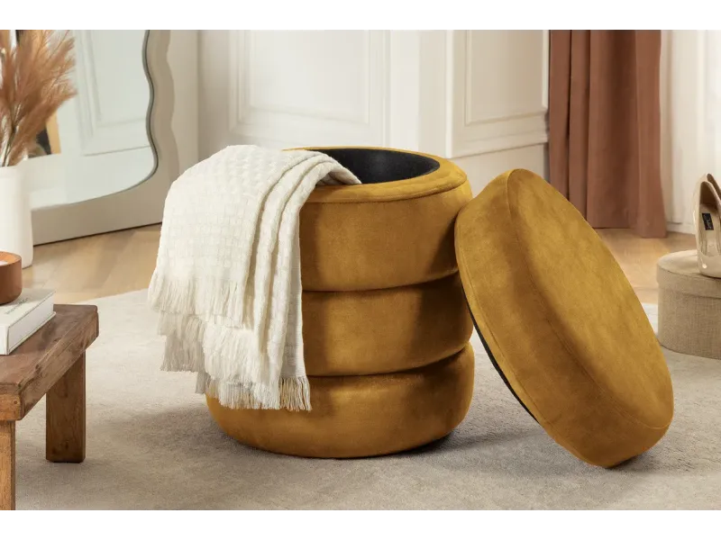 Tabouret 40 cm design en bois massif recyclé Tabourets bas |adeniahome...