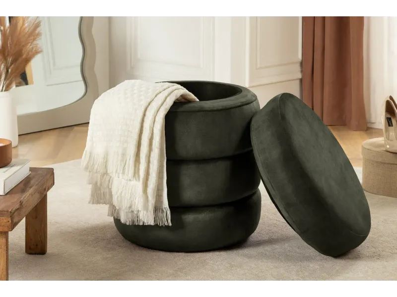 Tabouret 40 cm design en bois massif recyclé Tabourets bas |adeniahome...