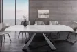 Table à manger extensible en céramique 180-225cm aspect marbre pas cher