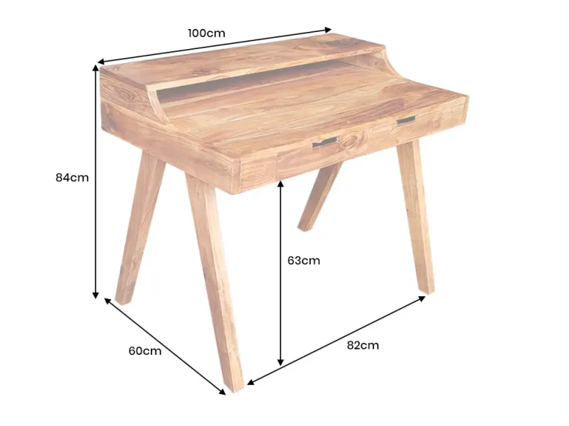 Bureau Davenport MONSOON 100 cm – Bois d’Acacia Massif