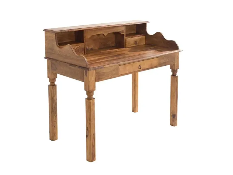 Bureau design de 115cm en bois massif naturel Secrétaire |adeniahome.com