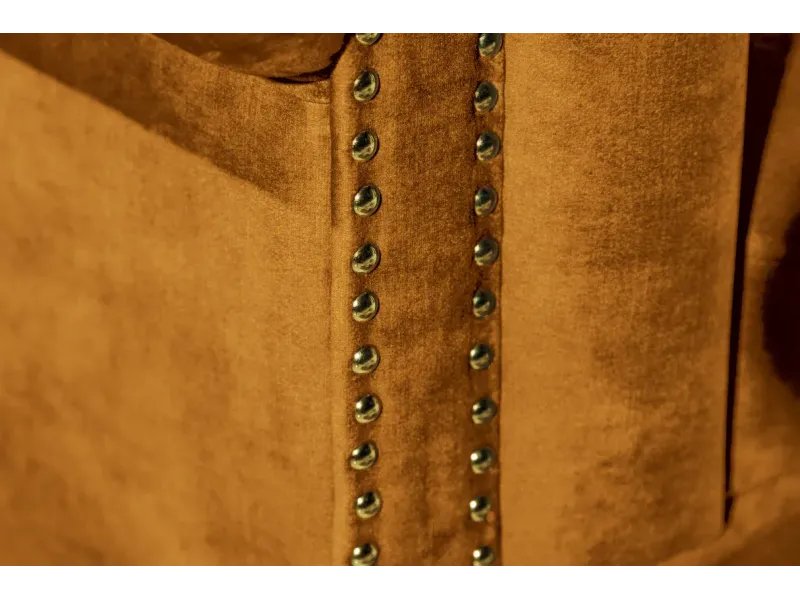 Canapé Marvelous velours jaune moutard 220cm pas cher