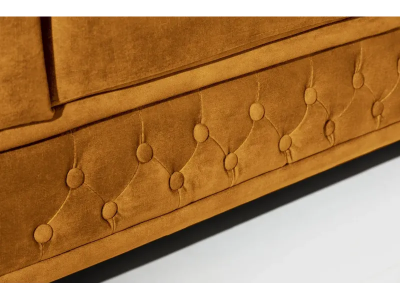 Canapé Marvelous velours jaune moutard 220cm pas cher