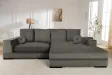 Canapé d'angle en velours coloris gris pas cher