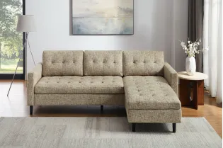 Canapé d'angle en velours coloris gris pas cher 2