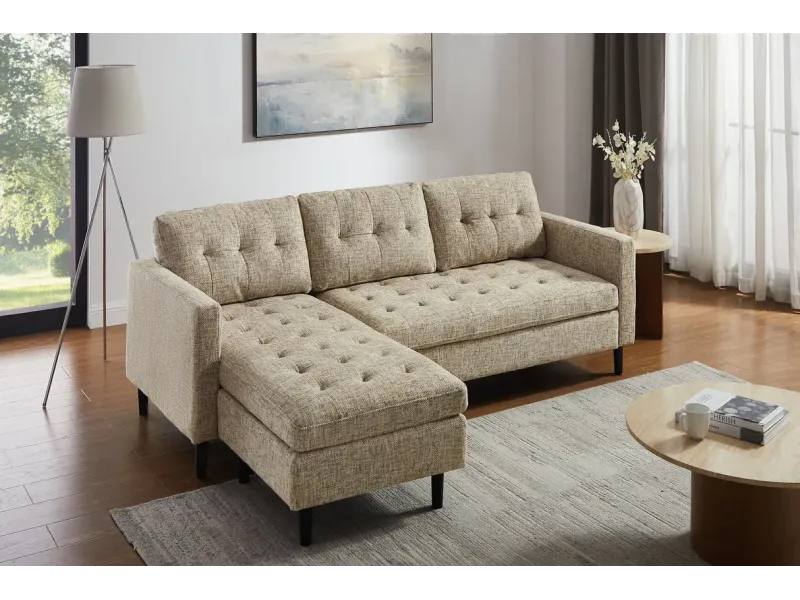 Canapé d'angle en velours coloris gris pas cher