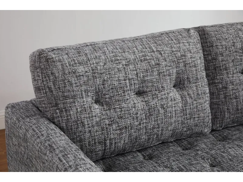 Canapé d'angle en velours coloris gris pas cher