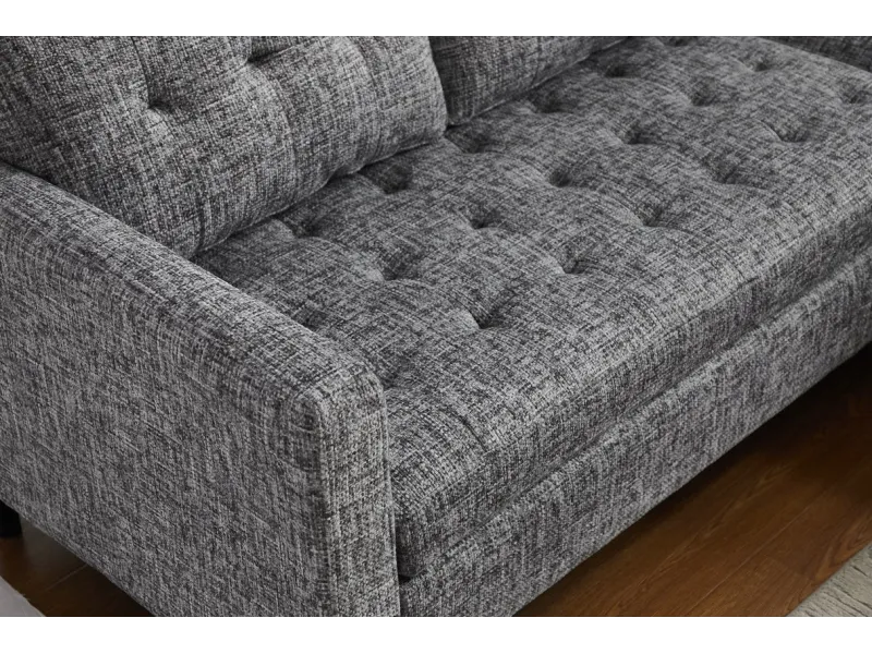 Canapé d'angle en velours coloris gris pas cher