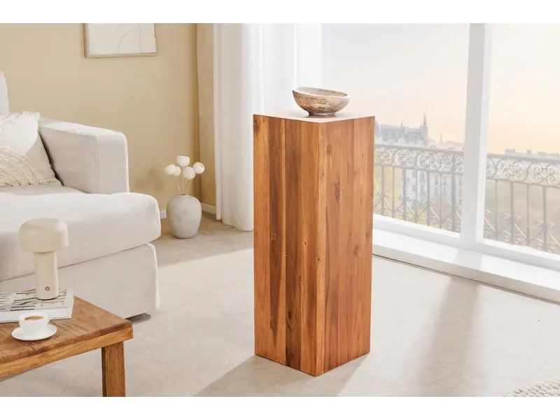 Pilier décoratif COLUMNA 75 cm – Acacia marron naturel