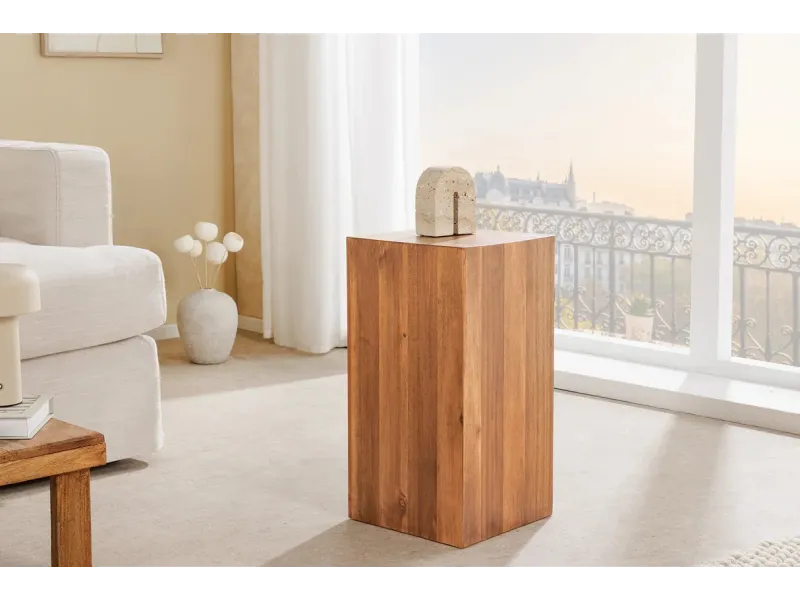 Pilier décoratif COLUMNA 50 cm – Acacia marron naturel