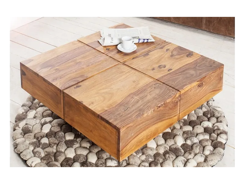 Table basse contemporaine |Table basse 60 cm en bois d'acacia color...