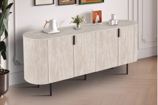 "Buffet Lagos 200 cm – Profitez d'un Grand Rangement Design et Pratique"| Bois Foncé Chic