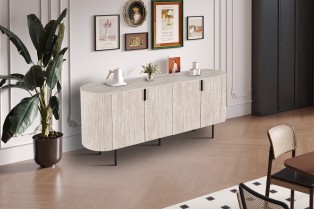 "Buffet Lagos 200 cm – Profitez d'un Grand Rangement Design et Pratique"| Bois Foncé Chic 2