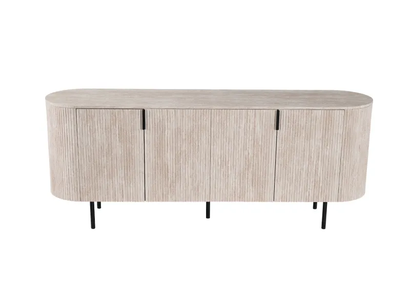 "Buffet Lagos 200 cm – Profitez d'un Grand Rangement Design et Pratique"| Bois Foncé Chic