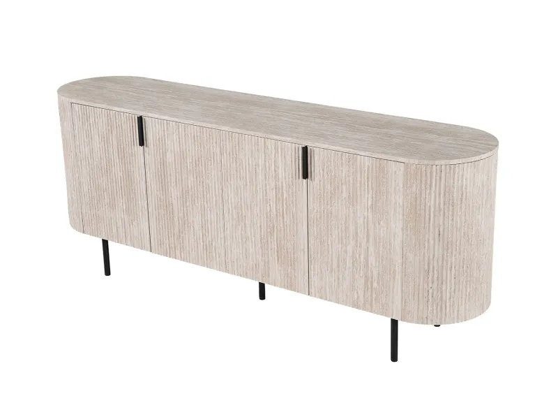 "Buffet Lagos 200 cm – Profitez d'un Grand Rangement Design et Pratique"| Bois Foncé Chic