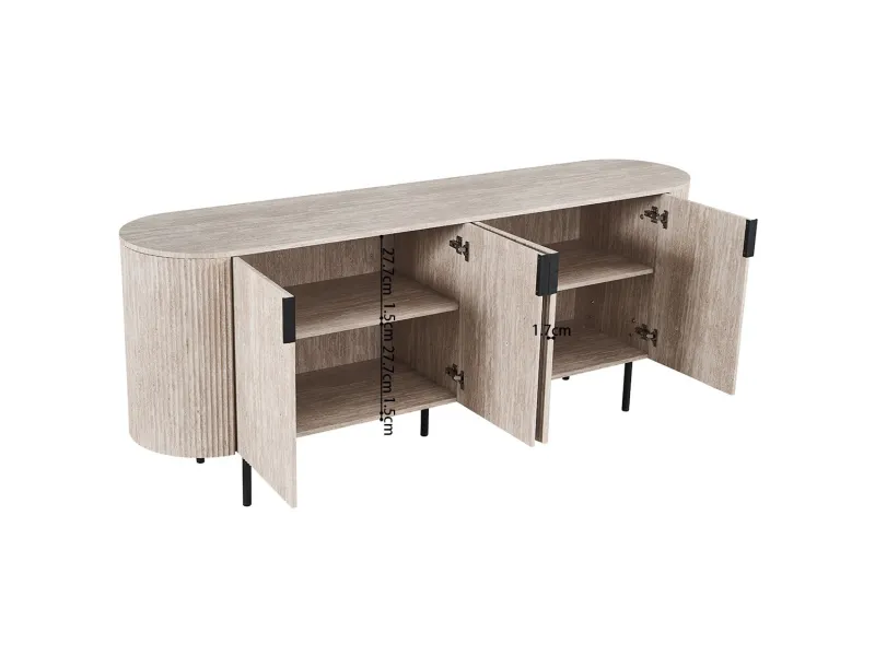 "Buffet Lagos 200 cm – Profitez d'un Grand Rangement Design et Pratique"| Bois Foncé Chic