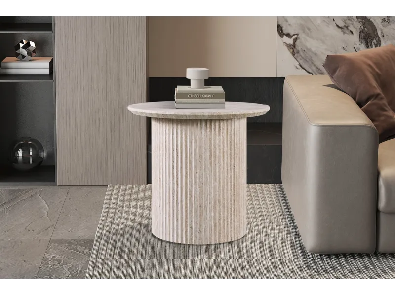 Table basse contemporaine |Table basse avec 6 poufs encastrable, ve...