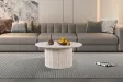 Table basse contemporaine |Table basse avec 6 poufs encastrable, ve...