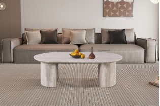 Table basse contemporaine |Table basse avec 6 poufs encastrable, ve...