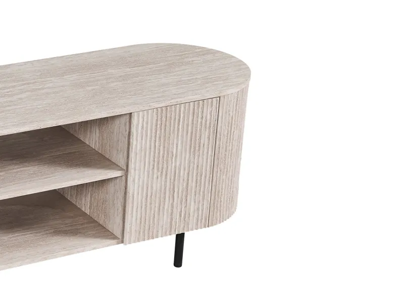 Meuble TV design |Meuble TV/HIFI blanc laqué, 2 tiroirs |adeniahome.com