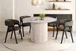 Table LAGOS 120 cm Ronde – Décor Travertin Beige