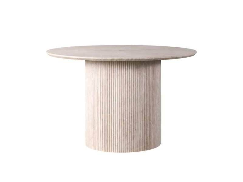 Table LAGOS 120 cm Ronde – Décor Travertin Beige