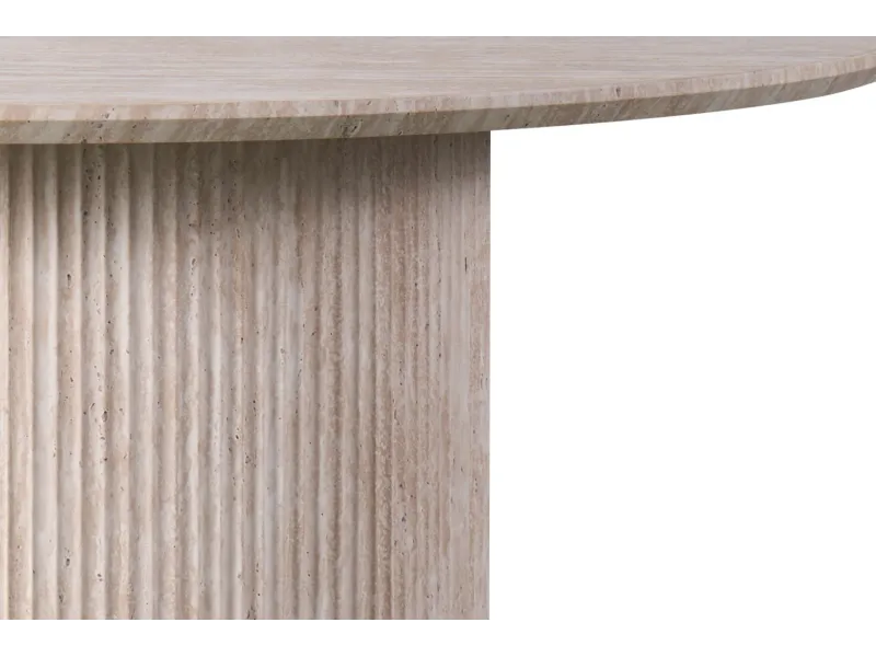 Table LAGOS 120 cm Ronde – Décor Travertin Beige