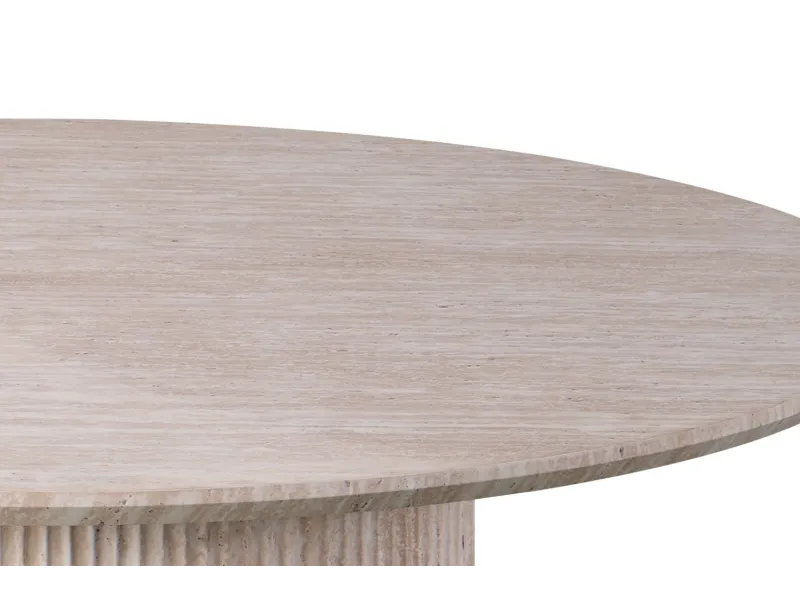 Table LAGOS 120 cm Ronde – Décor Travertin Beige