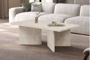 Table basse contemporaine |Table basse avec 6 poufs encastrable, ve...