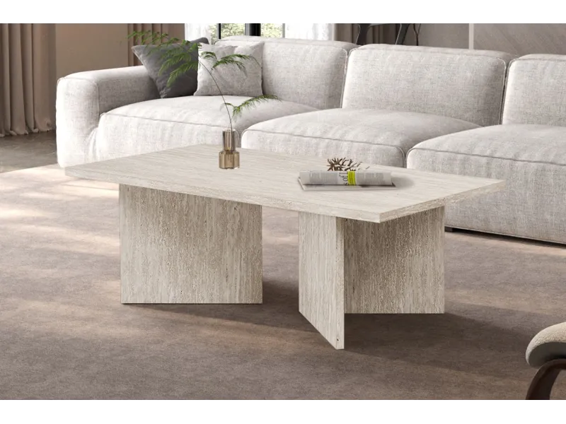 Table basse contemporaine |Table basse avec 6 poufs encastrable, ve...