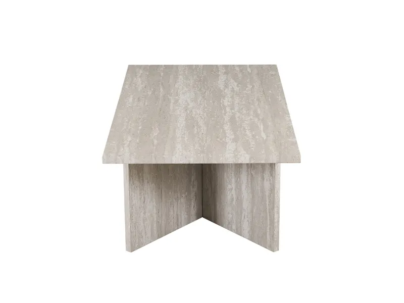 Table basse contemporaine |Table basse avec 6 poufs encastrable, ve...