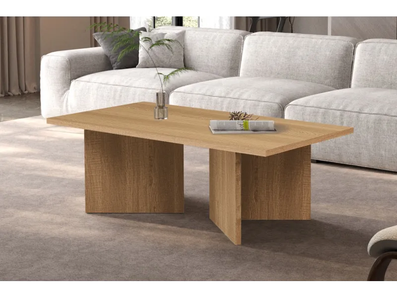 Table basse contemporaine |Table basse avec 6 poufs encastrable, ve...
