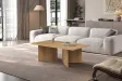 Table basse contemporaine |Table basse avec 6 poufs encastrable, ve...