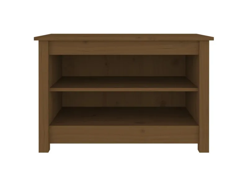 Banc à chaussures Marron miel 70x38x45,5 cm Pin massif