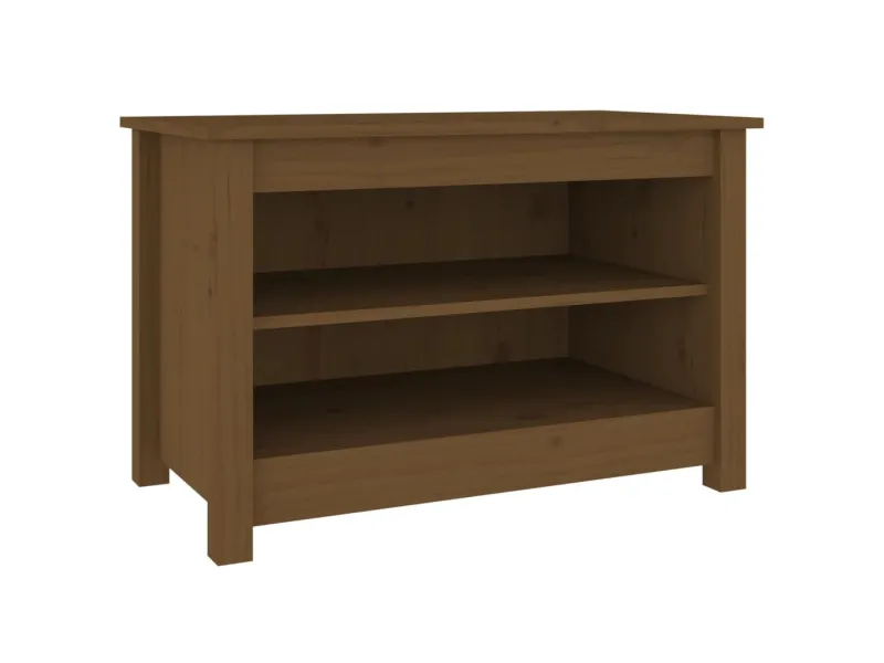 Banc à chaussures Marron miel 70x38x45,5 cm Pin massif