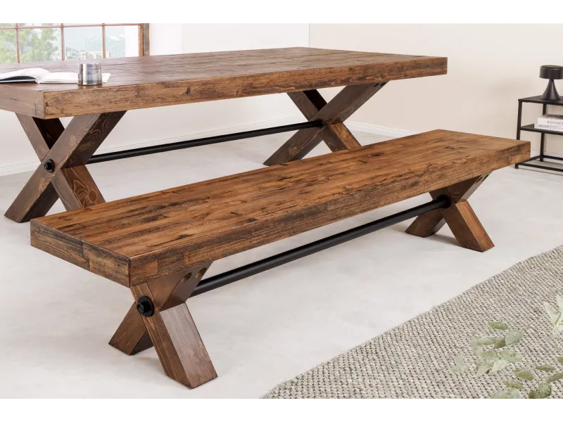 Banc industriel GOLIATH 180 cm pin naturel | Adenia Home