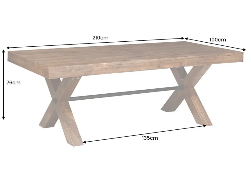Table à manger GOLIATH 210 cm pin naturel | Adenia Home