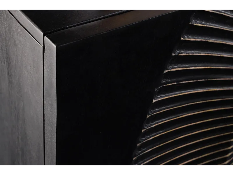 Buffet design minimale en bois massif coloris naturelle 165cm pas cher