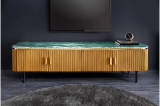 Meuble TV VENEZIANO 160 cm – Bois de manguier & plateau en marbre 2