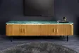 Meuble TV VENEZIANO 160 cm – Bois de manguier & plateau en marbre