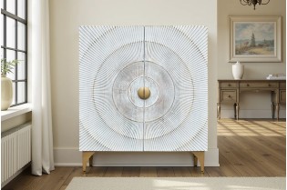 Buffet en bois massif coloris marron 165cm pas cher