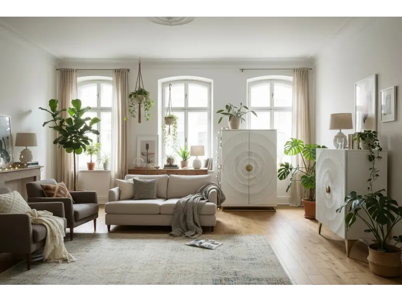 Buffet en bois massif coloris marron 165cm pas cher