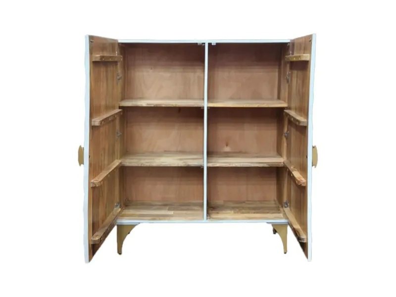 Buffet en bois massif coloris marron 165cm pas cher