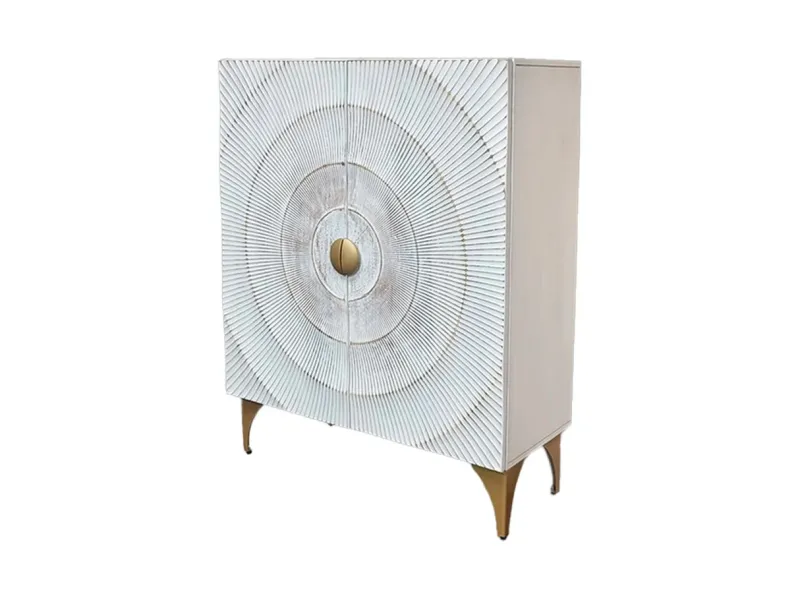 Buffet en bois massif coloris marron 165cm pas cher