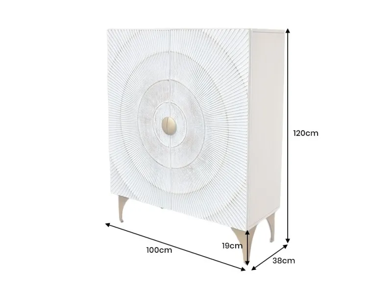Buffet en bois massif coloris marron 165cm pas cher